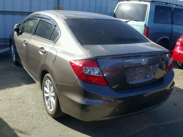 2HGFB2F89CH605519 - 2012 HONDA CIVIC EX BROWN photo 3