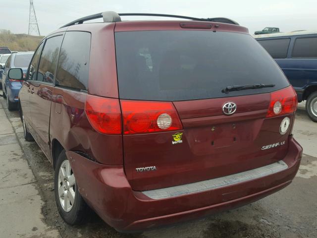 5TDZK23C27S089385 - 2007 TOYOTA SIENNA CE RED photo 3