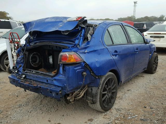 JA32W8FV2AU016444 - 2010 MITSUBISHI LANCER EVO BLUE photo 4