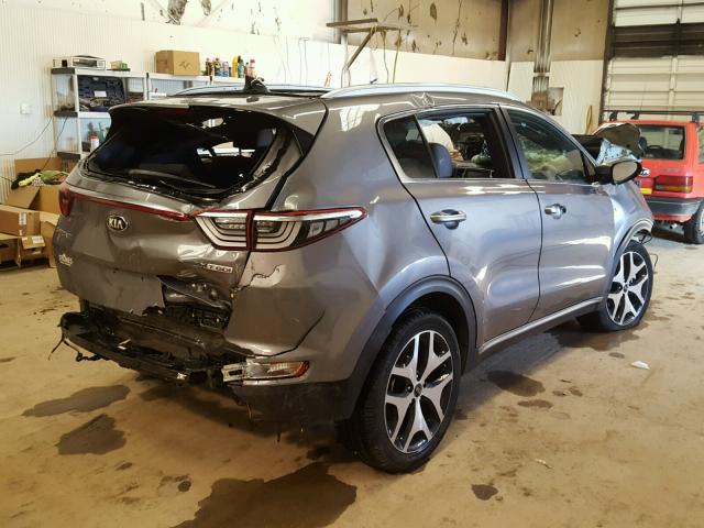 KNDPRCA63H7253292 - 2017 KIA SPORTAGE S GRAY photo 4