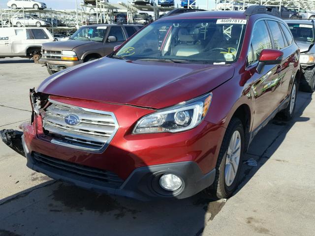 4S4BSBFC4F3285319 - 2015 SUBARU OUTBACK MAROON photo 2