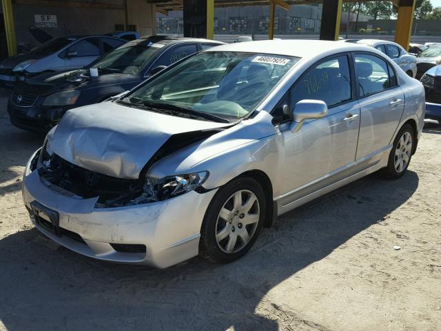 19XFA1F58BE015873 - 2011 HONDA CIVIC LX SILVER photo 2