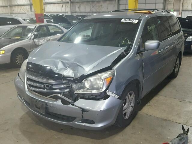 5FNRL38496B078309 - 2006 HONDA ODYSSEY EX BLUE photo 2