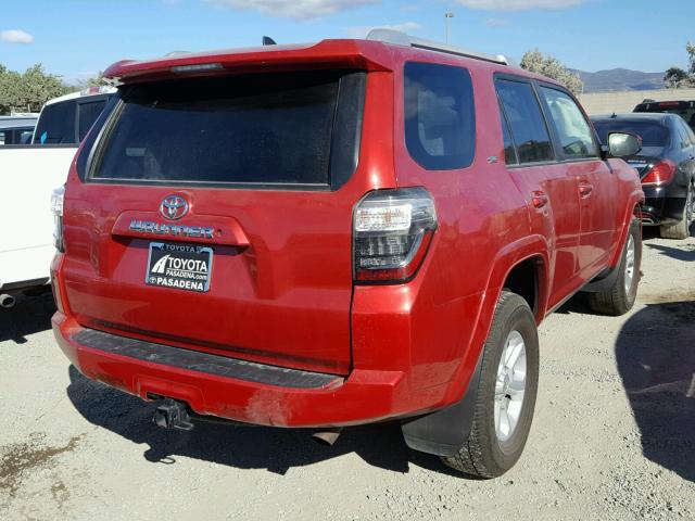 JTEZU5JR7G5123003 - 2016 TOYOTA 4RUNNER SR RED photo 4