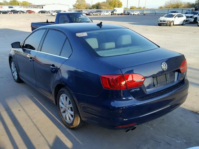 3VWD17AJXEM209133 - 2014 VOLKSWAGEN JETTA SE BLUE photo 3