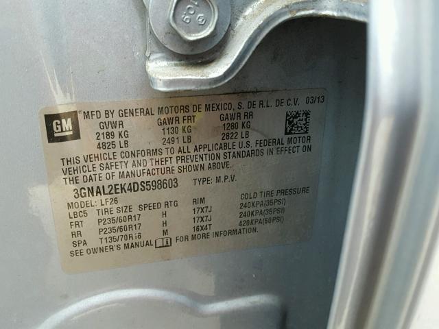 3GNAL2EK4DS598603 - 2013 CHEVROLET CAPTIVA LS 蓝色 照片 10