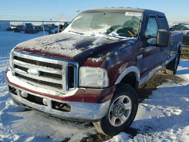 1FTWW31P75EB84174 - 2005 FORD F350 BURGUNDY photo 2