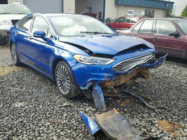 3FA6P0HD3HR330178 - 2017 FORD FUSION SE BLUE photo 1