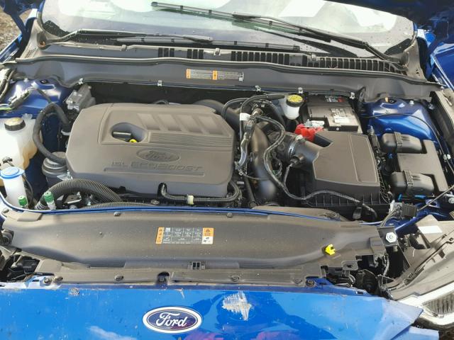 3FA6P0HD3HR330178 - 2017 FORD FUSION SE BLUE photo 7