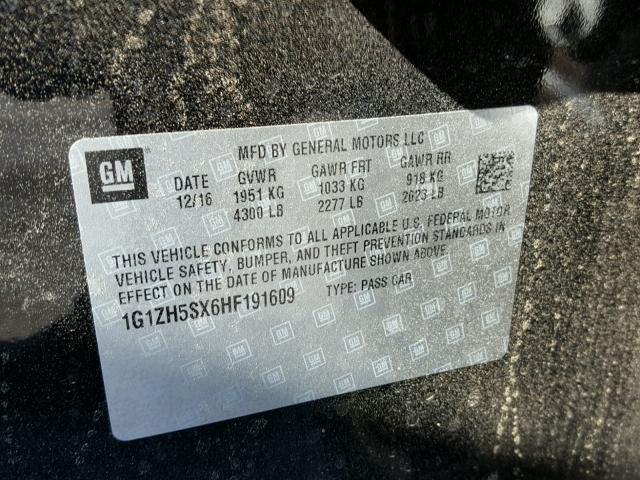 1G1ZH5SX6HF191609 - 2017 CHEVROLET MALIBU PRE 黑色 照片 10