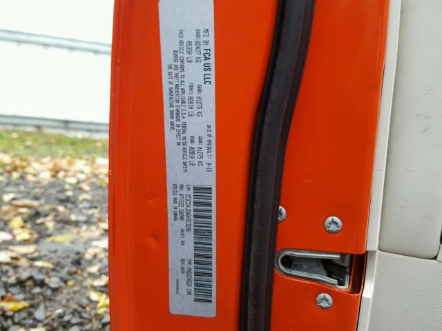 2C3CDXJGXGH313296 - 2016 DODGE CHARGER SX ORANGE photo 10