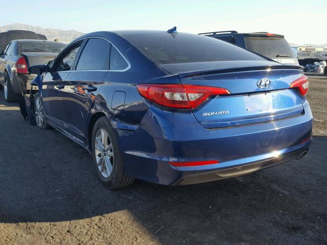 5NPE24AF1HH582408 - 2017 HYUNDAI SONATA SE BLUE photo 3