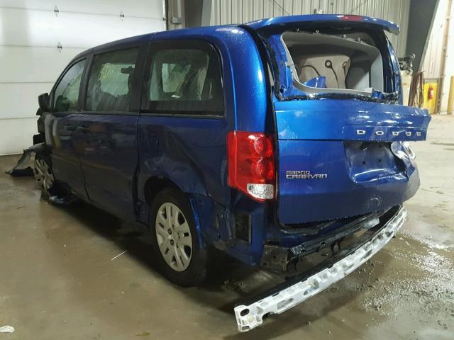 2C4RDGBG9DR819339 - 2013 DODGE GRAND CARA BLUE photo 3