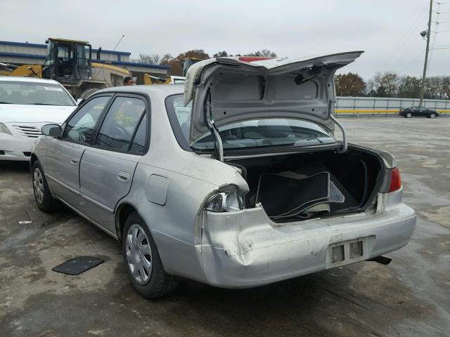 1NXBR12E62Z600820 - 2002 TOYOTA COROLLA CE SILVER photo 3