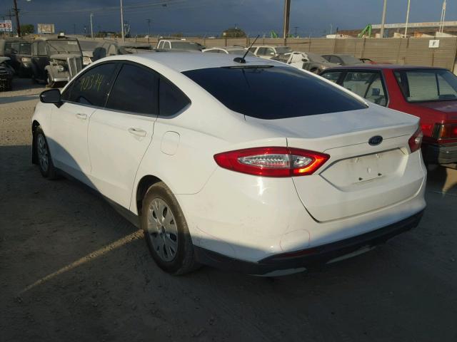 3FA6P0G73DR364336 - 2013 FORD FUSION S WHITE photo 3