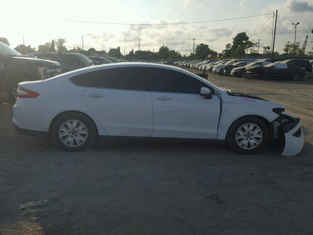 3FA6P0G73DR364336 - 2013 FORD FUSION S WHITE photo 9