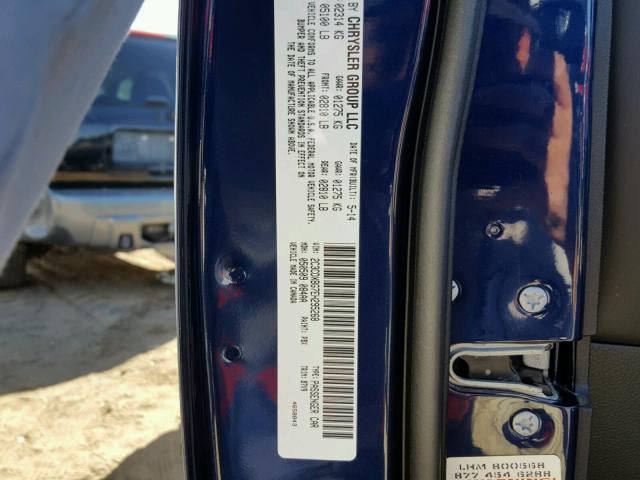 2C3CDXBG7EH295268 - 2014 DODGE CHARGER SE BLUE photo 10