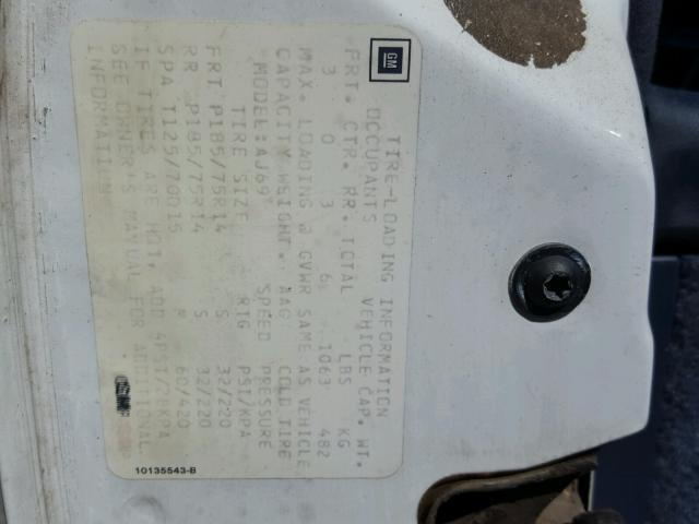 1G3AG54N7P6436953 - 1993 OLDSMOBILE CUTLASS CI თეთრი ფოტო 10