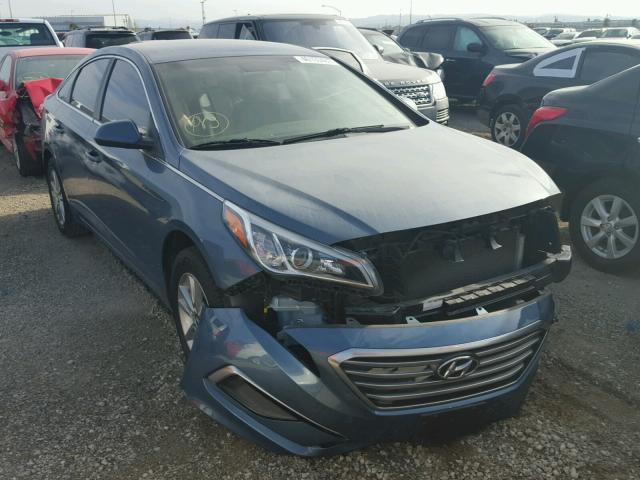 5NPE24AF9FH187566 - 2015 HYUNDAI SONATA SE BLUE photo 1