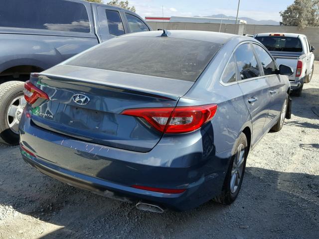 5NPE24AF9FH187566 - 2015 HYUNDAI SONATA SE BLUE photo 4