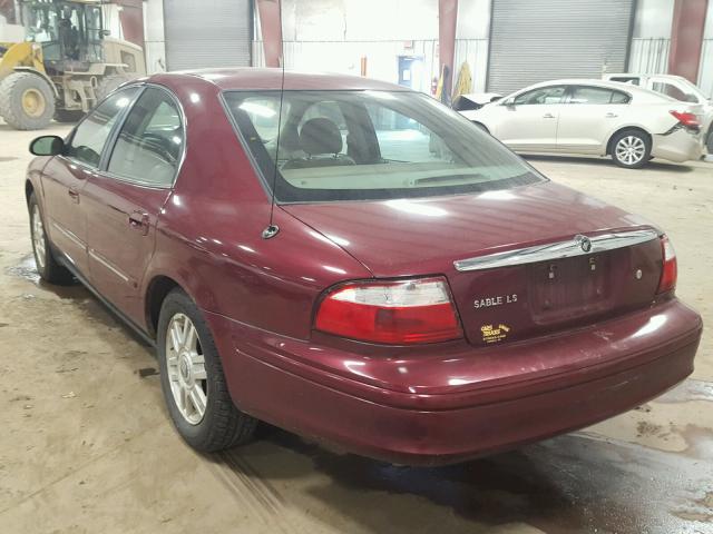 1MEFM55S35A628270 - 2005 MERCURY SABLE LS P BURGUNDY photo 3