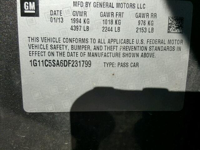 1G11C5SA6DF231799 - 2013 CHEVROLET MALIBU 1LT BROWN photo 10