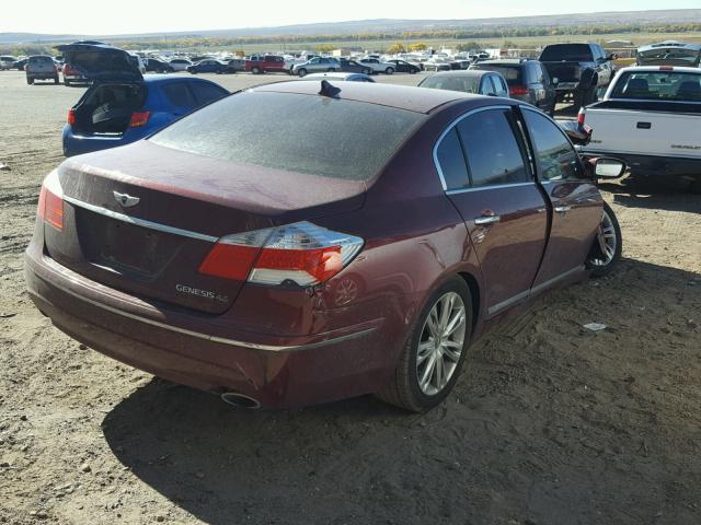 KMHGC4DF7AU092970 - 2010 HYUNDAI GENESIS 4. MAROON photo 4