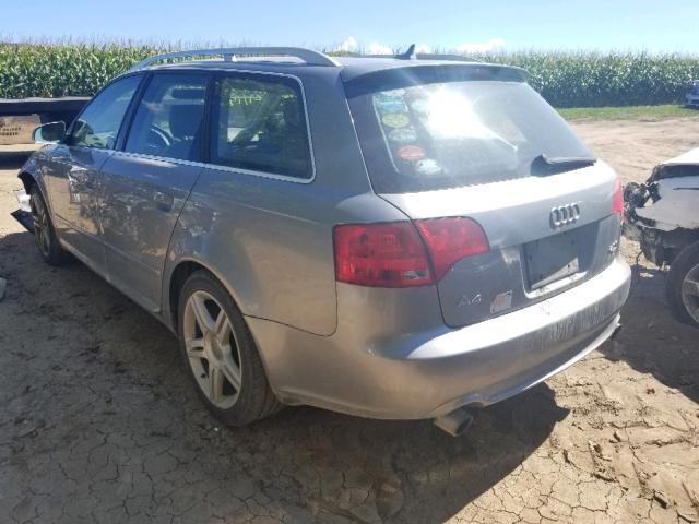 WAUKF78E48A024630 - 2008 AUDI A4 2.0T AV GRAY photo 3