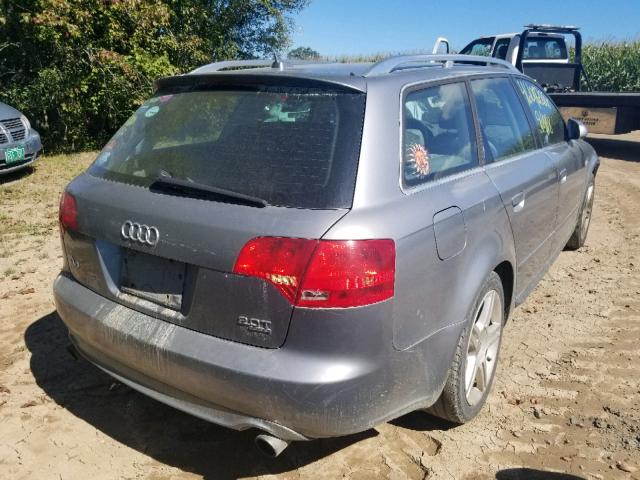 WAUKF78E48A024630 - 2008 AUDI A4 2.0T AV GRAY photo 4