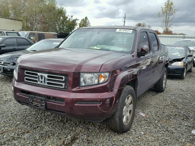 2HJYK16568H524326 - 2008 HONDA RIDGELINE PURPLE photo 2