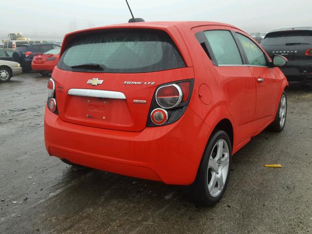 1G1JE6SB0F4109592 - 2015 CHEVROLET SONIC LTZ RED photo 4