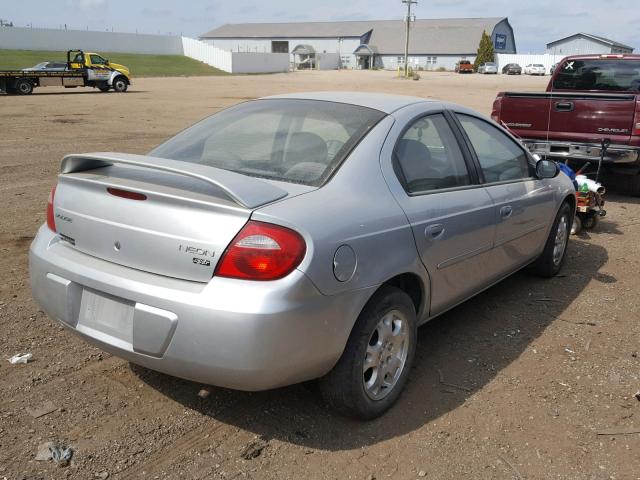 1B3ES56C24D544854 - 2004 DODGE NEON SXT SILVER photo 4