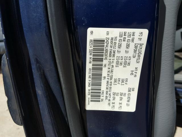 2D4GP44LX6R630745 - 2006 DODGE GRAND CARA BLUE photo 10