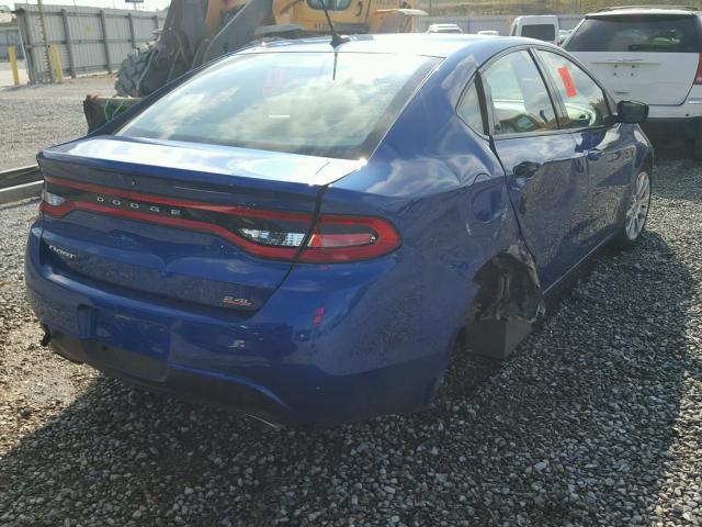 1C3CDFBB8ED801606 - 2014 DODGE DART SXT BLUE photo 4