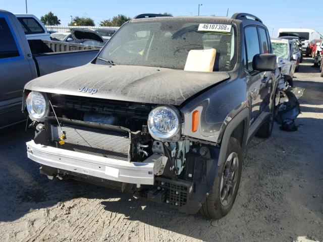 ZACCJBAB7HPG28830 - 2017 JEEP RENEGADE S GRAY photo 2