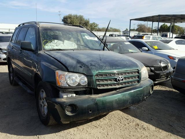 JTEGF21A320070753 - 2002 TOYOTA HIGHLANDER GREEN photo 1