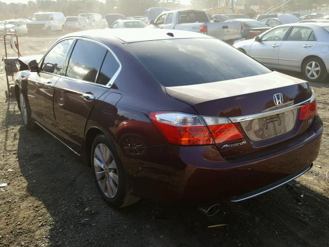 1HGCR3F84DA029956 - 2013 HONDA ACCORD EXL BURGUNDY photo 3