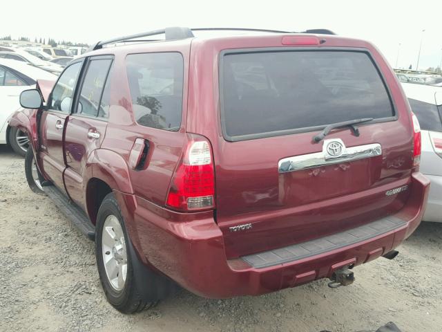 JTEBU14R268062873 - 2006 TOYOTA 4RUNNER SR BURGUNDY photo 3