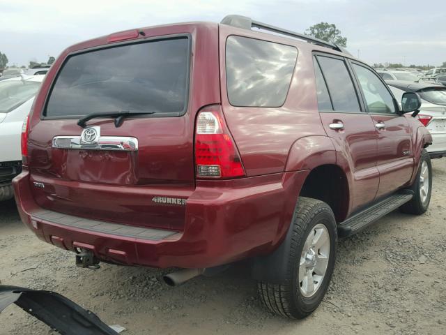 JTEBU14R268062873 - 2006 TOYOTA 4RUNNER SR BURGUNDY photo 4