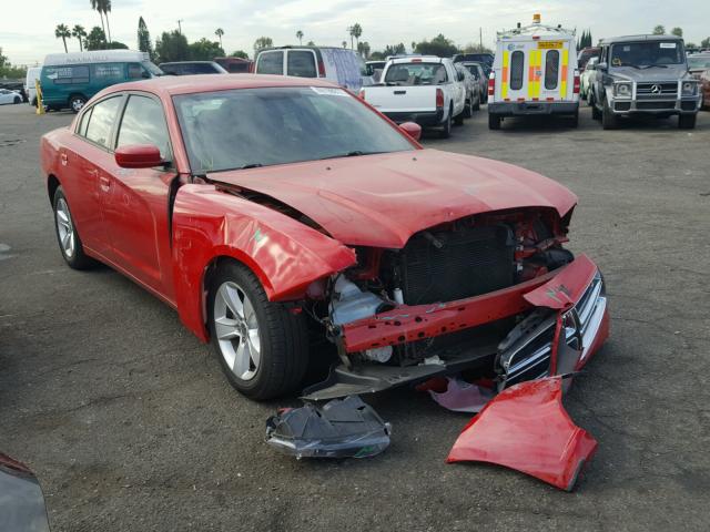 2C3CDXBGXDH539767 - 2013 DODGE CHARGER SE RED photo 1