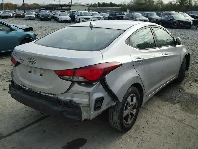 KMHDH4AE5EU186111 - 2014 HYUNDAI ELANTRA SE SILVER photo 4