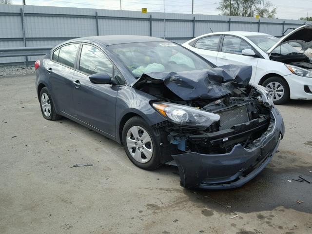 KNAFK4A68G5609121 - 2016 KIA FORTE LX BLUE photo 1