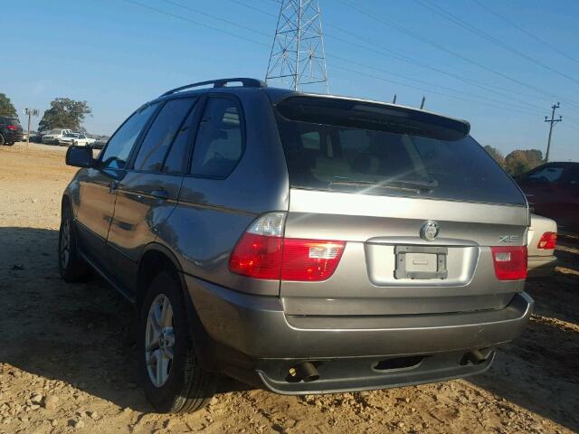 5UXFA13504LU44888 - 2004 BMW X5 3.0I SILVER photo 3