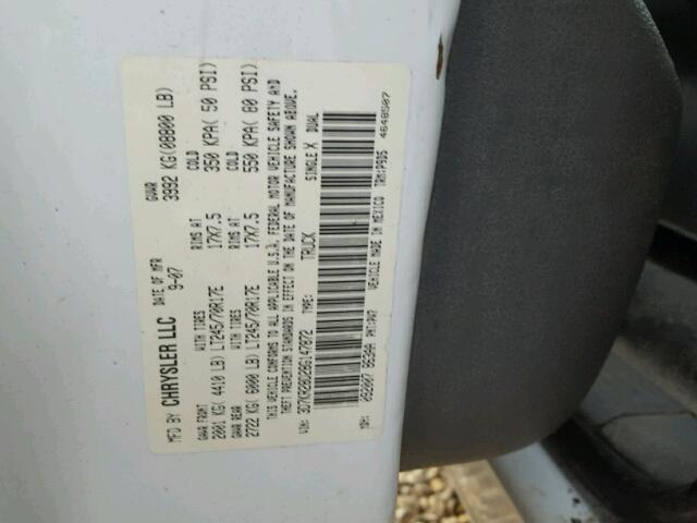 3D7KR28D28G147872 - 2008 DODGE RAM 2500 S Սպիտակ լուսանկար 10