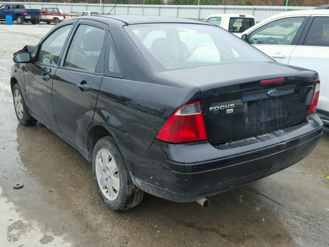 1FAHP34N07W331289 - 2007 FORD FOCUS ZX4 BLACK photo 3