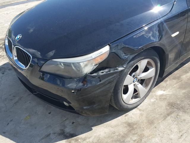 WBANB335X5B116808 - 2005 BMW 545 I BLACK photo 9