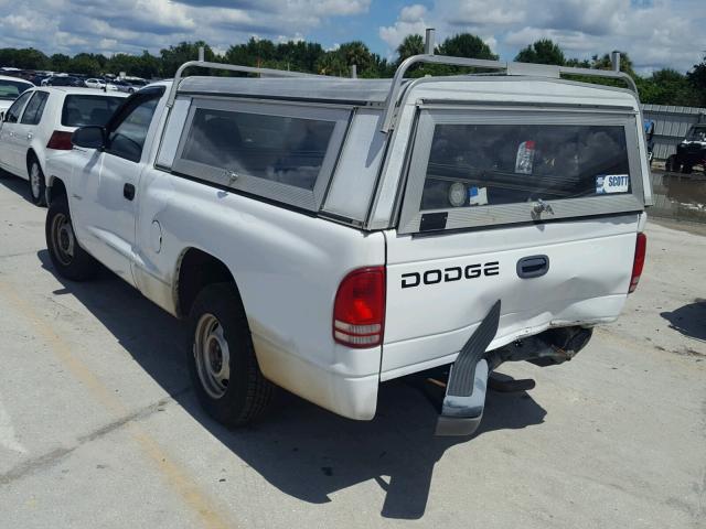 1B7FL26X01S306297 - 2001 DODGE DAKOTA WHITE photo 3