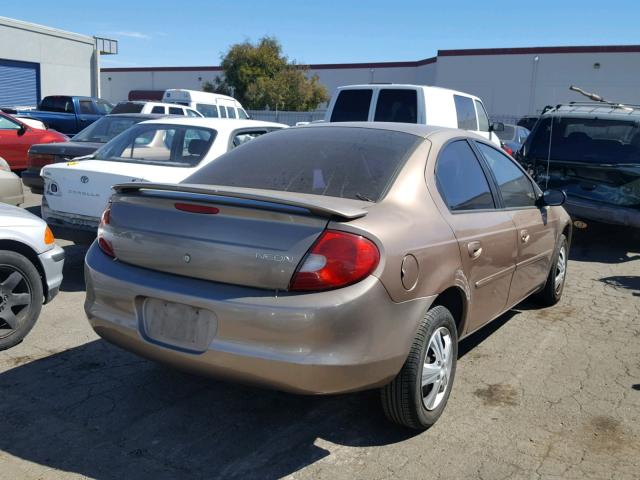 1B3ES26C72D550189 - 2002 DODGE NEON GOLD photo 4