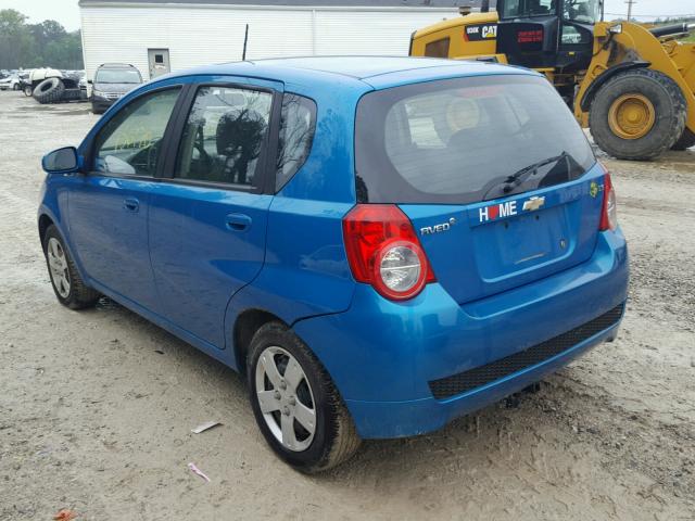 KL1TD66E09B392204 - 2009 CHEVROLET AVEO LS BLUE photo 3