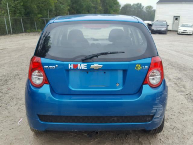 KL1TD66E09B392204 - 2009 CHEVROLET AVEO LS BLUE photo 9